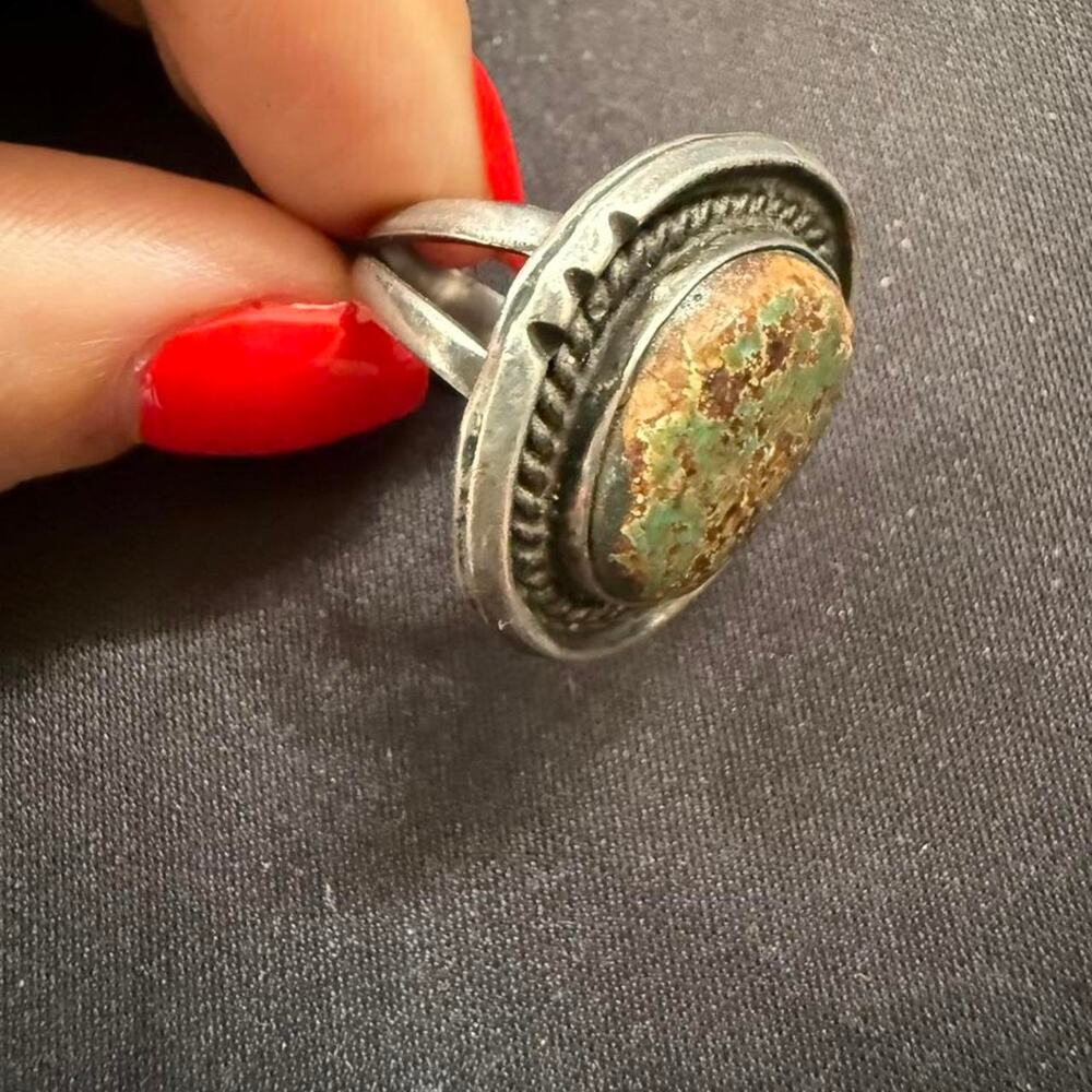 Vintage native handmade turquoise ring - Picture 4 of 5